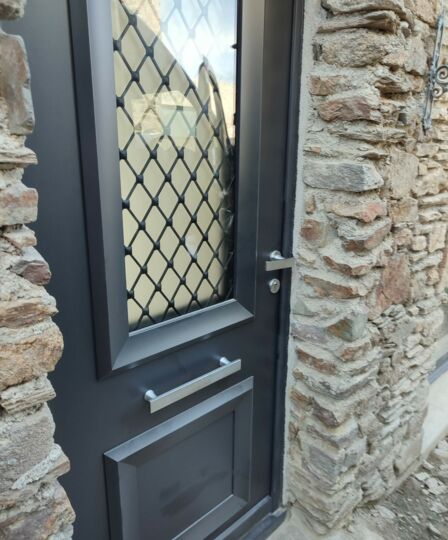Porte d’entrée noire vitrée - Saint-Lunaire - 35