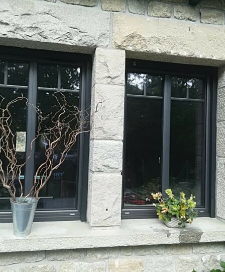 Rénovation fenêtres, porte-fenêtre cintrée et coulissant aluminium laqué